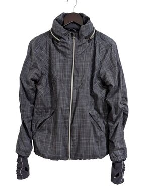 Lululemon Run: Hustle Jacket - Blue/Grey Plaid - Size 10